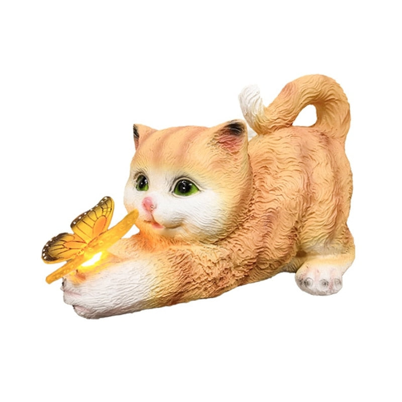 Resin Cat Statue Led Lamp