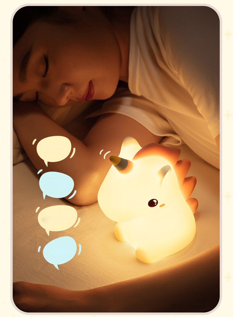 Cute Silicone Dinosaur Night Lamp