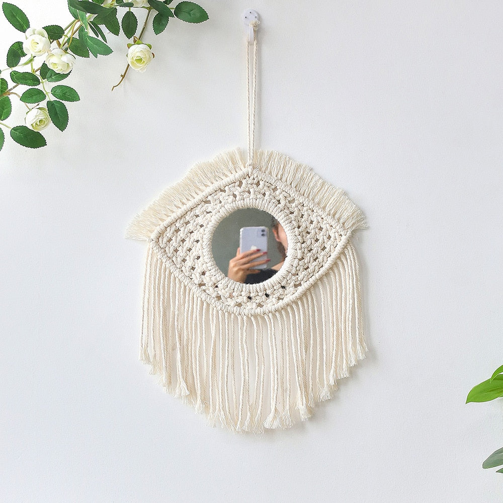 Boho Wall Hanging Round Mirror