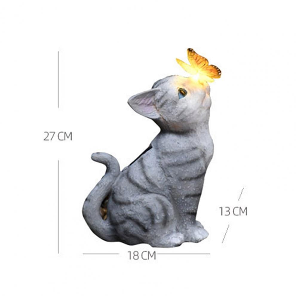 Solar LED Cat Statue Garden Light