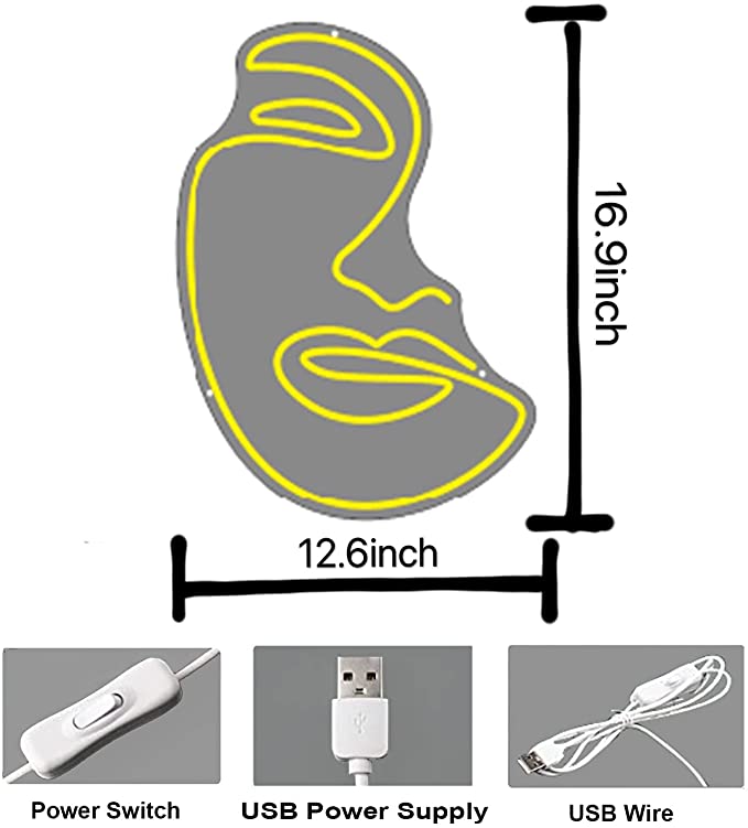 Neon Lights Mysterious Face