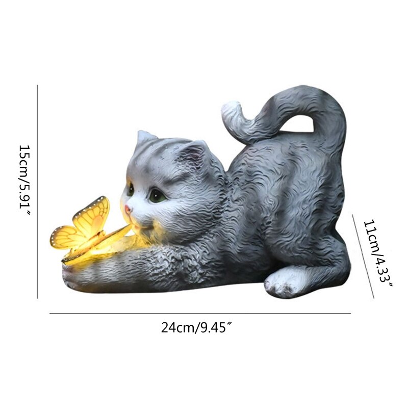 Resin Cat Statue Led Lamp