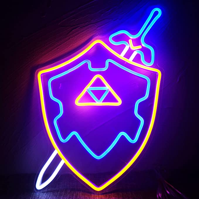 Neon Lights Shield and Sword
