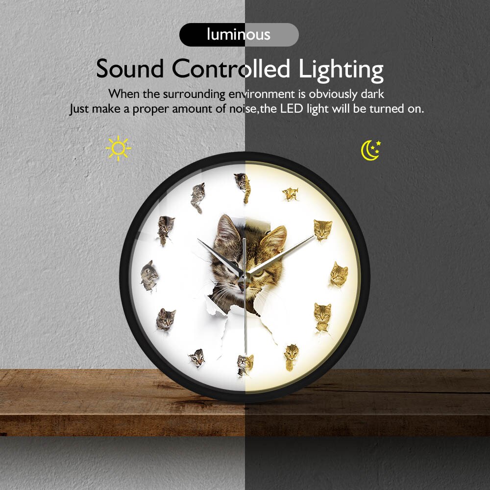 Modern Cat Wall Clock Decor