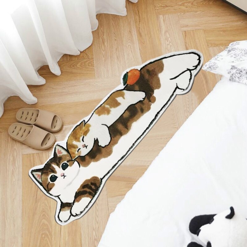 Kawaii Long Cat Fluffy Rug