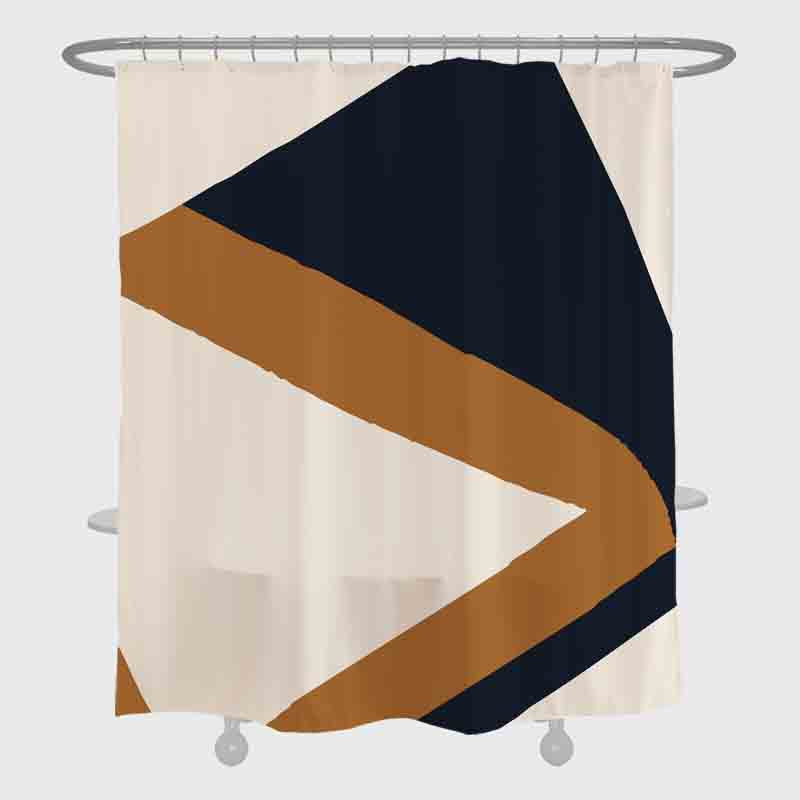 Feblilac Abstract Lines and color blocks Shower Curtain with Hooks, Bathroom Curtains with Ring, Unique Bathroom décor, Boho Shower Curtain, Customized Bathroom Curtains, Extra Long Shower Curtain