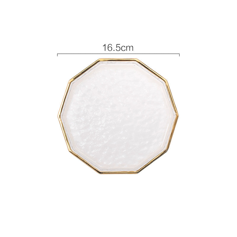 Irregular Gold Glass Tray