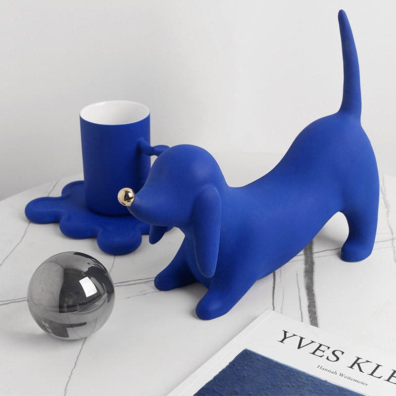Blue Doberman Ceramic Sculpture