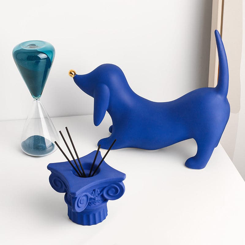 Blue Doberman Ceramic Sculpture