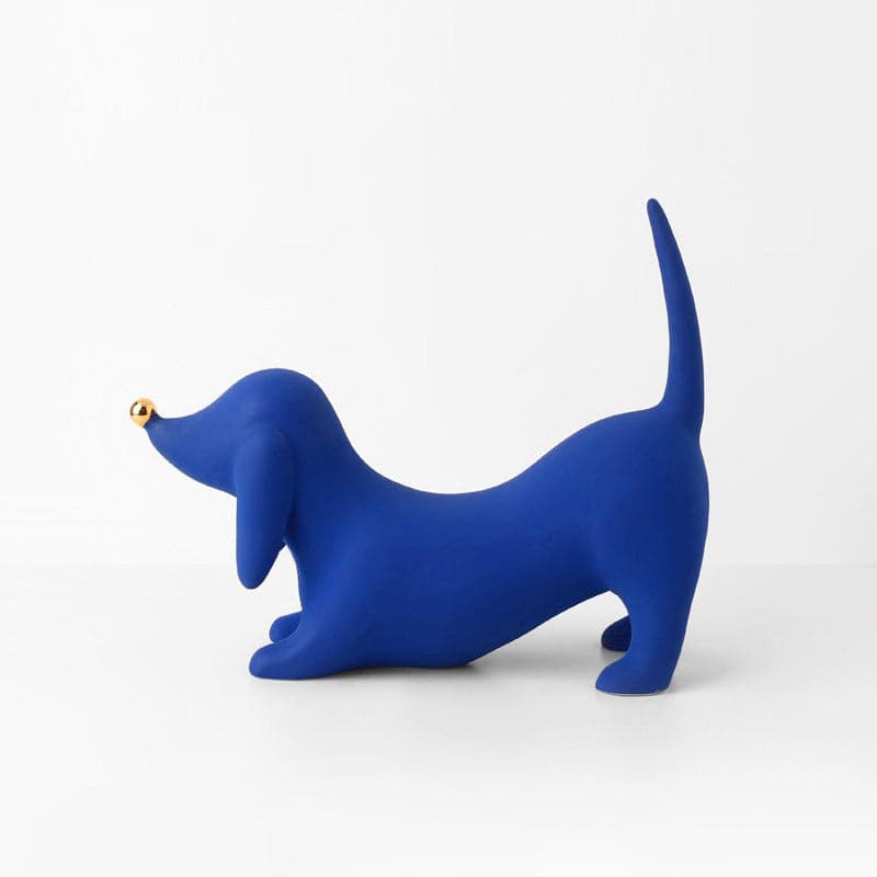Blue Doberman Ceramic Sculpture