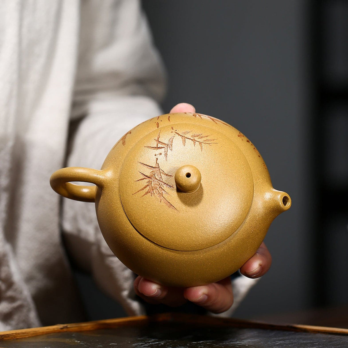 Bamboo Leaf Yixing Zisha Teapot Set