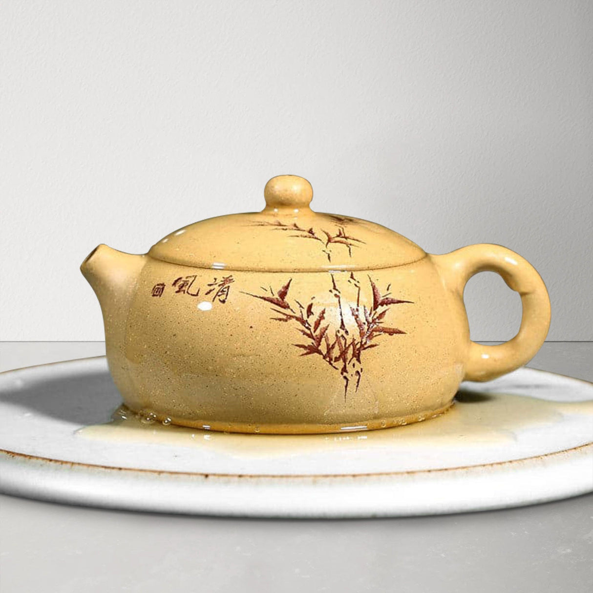 Bamboo Leaf Yixing Zisha Teapot Set