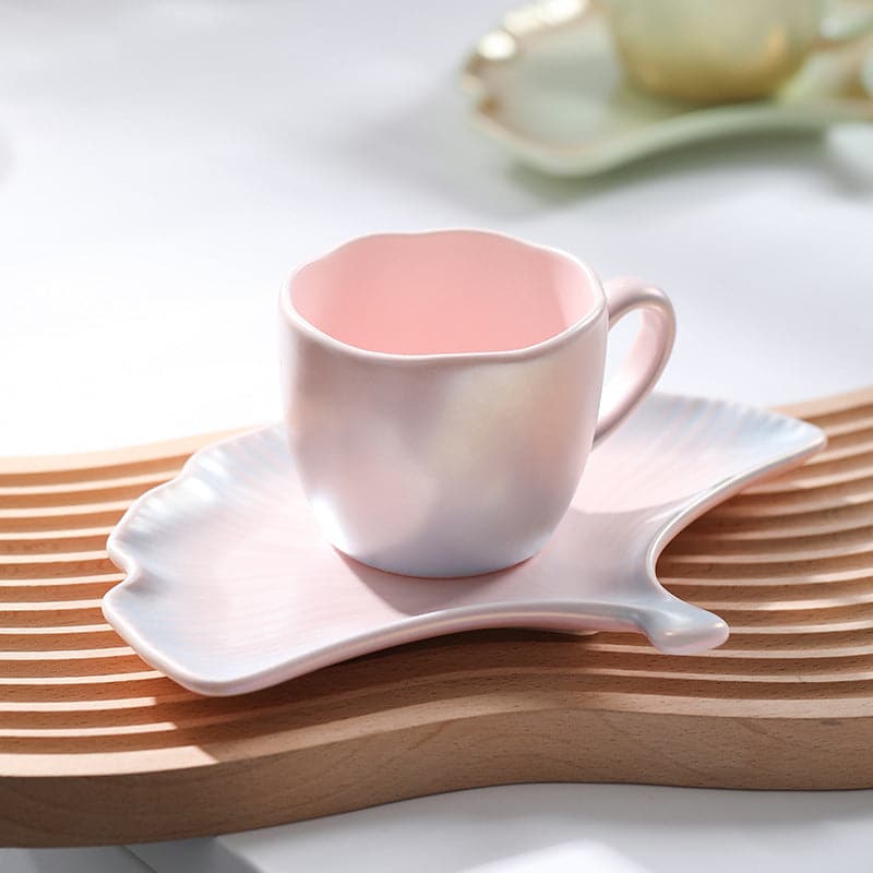 Gradient Coffee Mug with Ginkgo Saucer