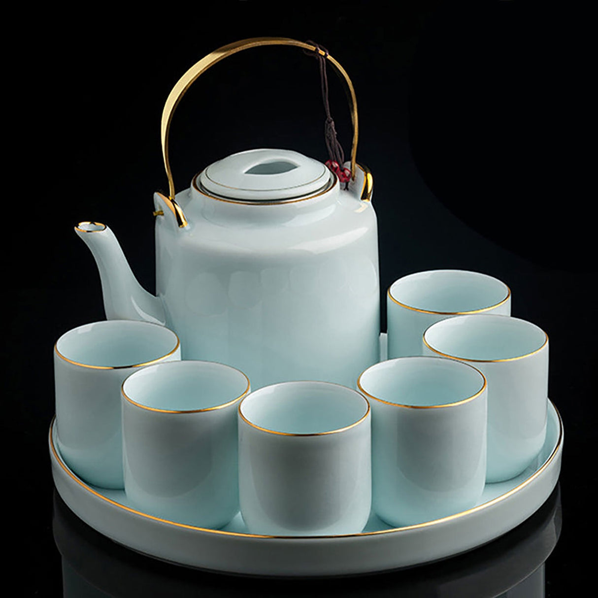 Teapot Tea Set with Cups and Tray