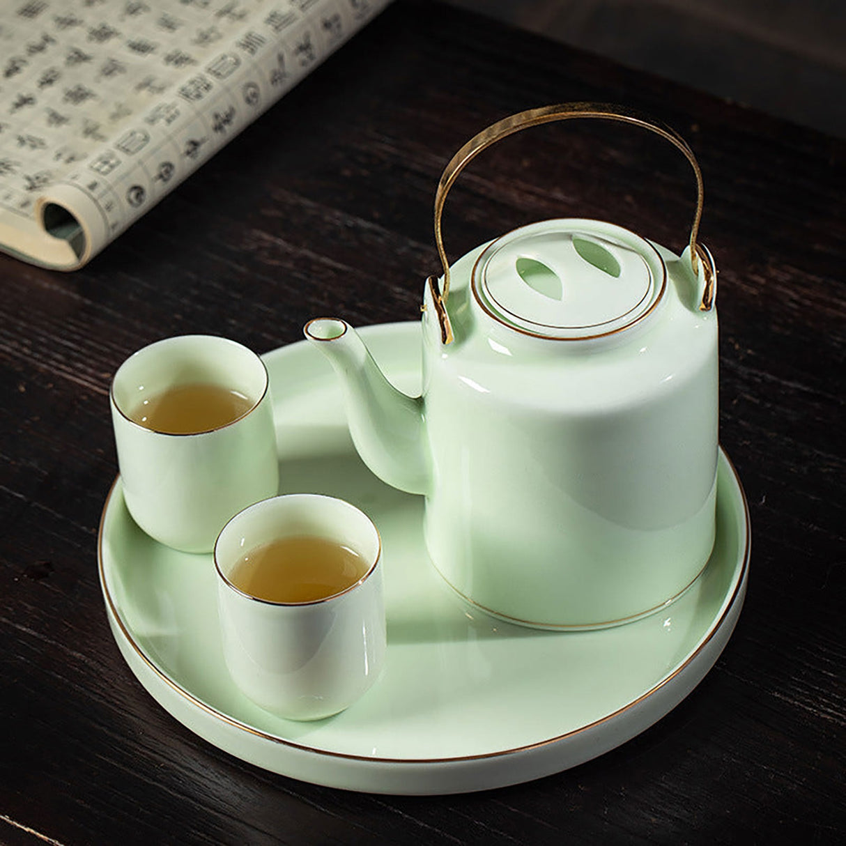 Teapot Tea Set with Cups and Tray