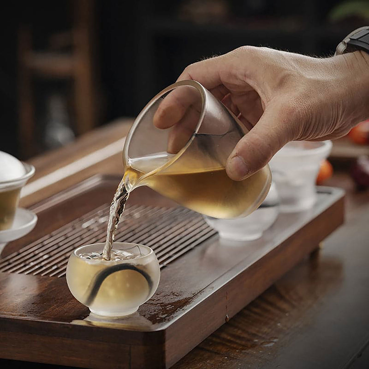 9 Pieces Transparent Frosted Kung Fu Tea Set