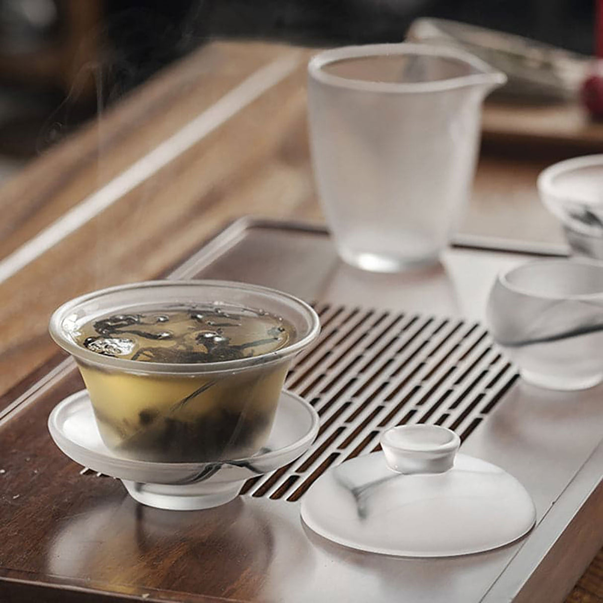 9 Pieces Transparent Frosted Kung Fu Tea Set