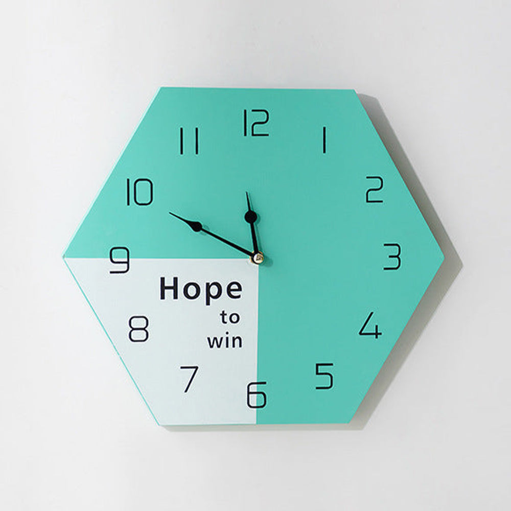 Hexagon Wooden Wall Clock
