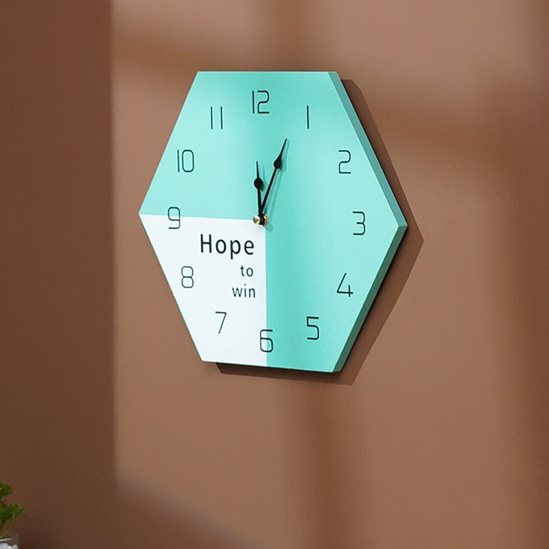 Hexagon Wooden Wall Clock