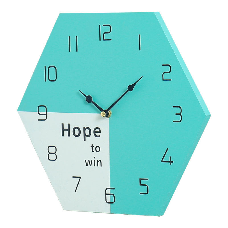 Hexagon Wooden Wall Clock