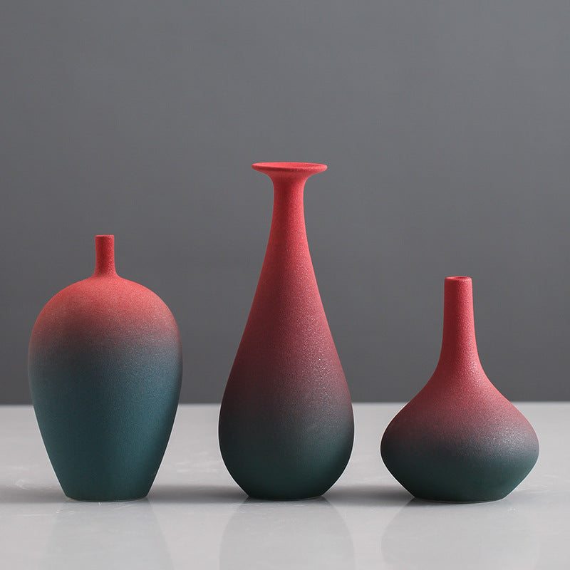 Red Green Gradient Flower Vase
