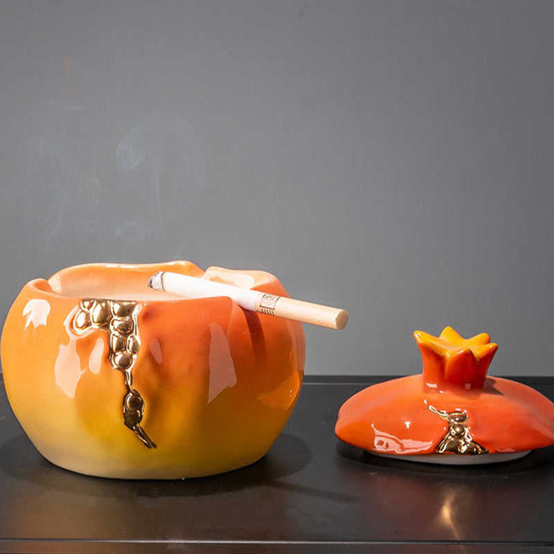 Orange Pomegranate Vases Tissue Box Ashtray