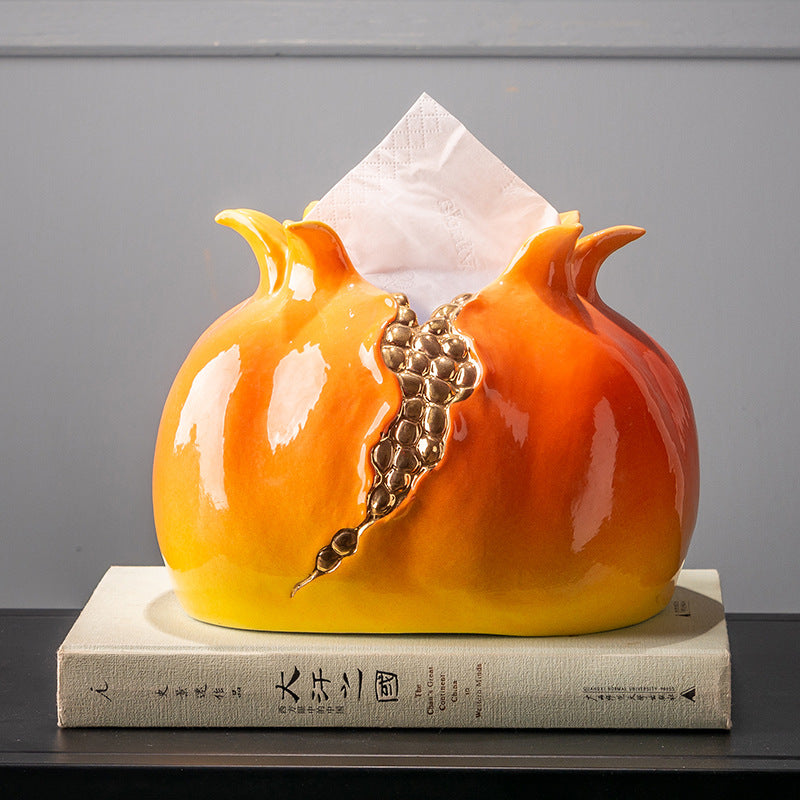 Orange Pomegranate Vases Tissue Box Ashtray