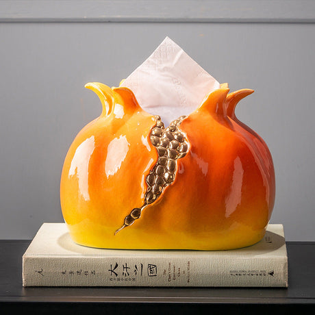 Orange Pomegranate Vases Tissue Box Ashtray