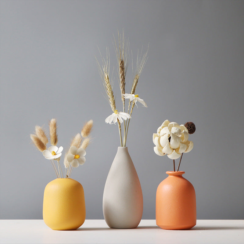 Modern Pure Color Vases with Flower