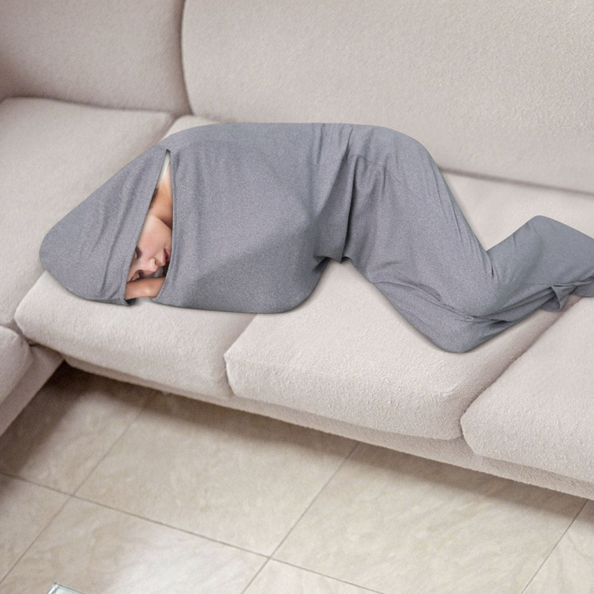 Grey Sleeping Wearable Blanket