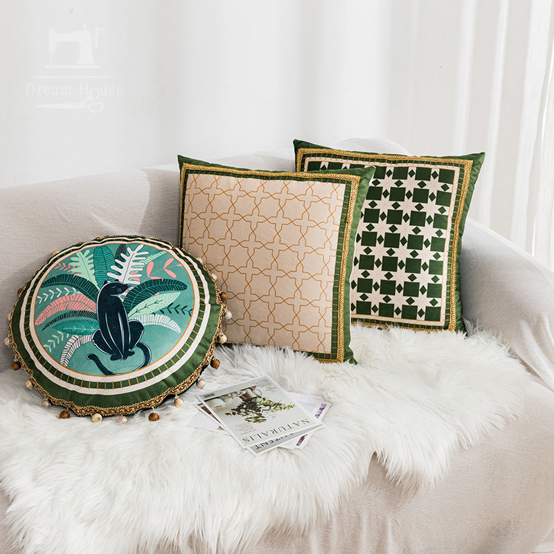 Cheetah Embroidered Throw Pillow Covers