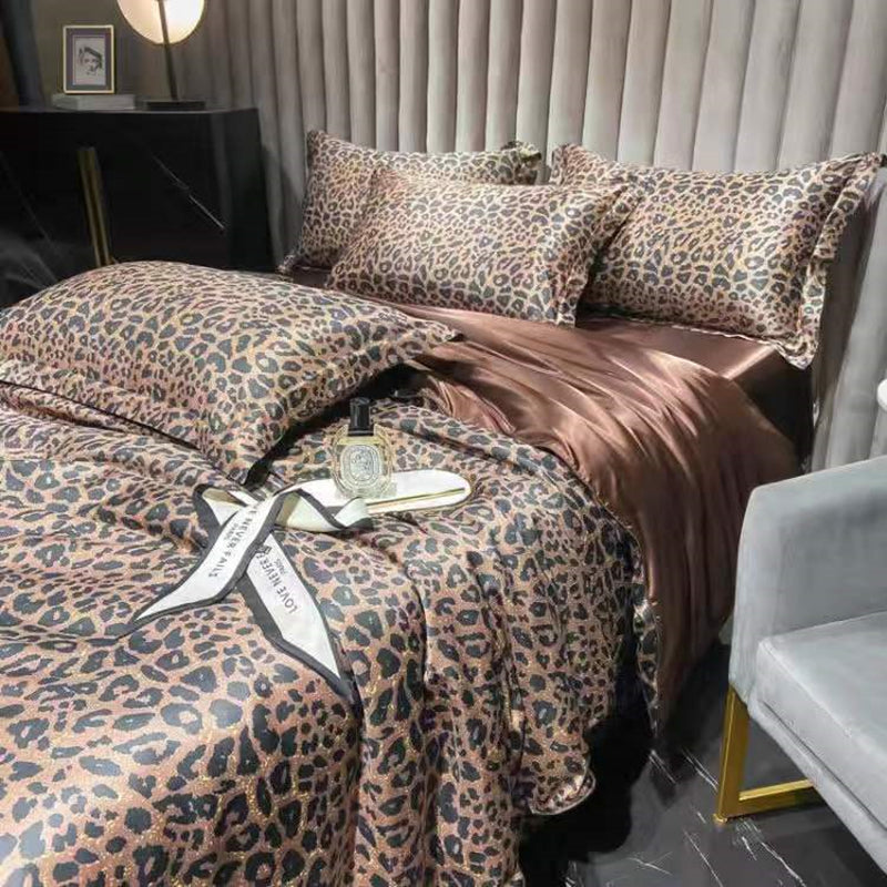 Leopard Print Cooling Bedding Set