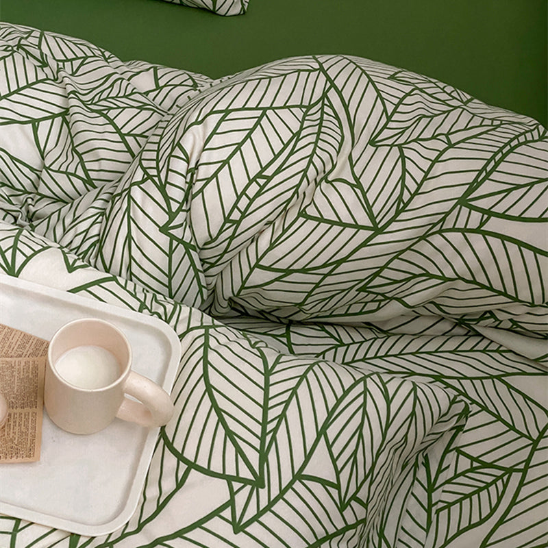 Leaf Textured Cotton Bedding Set
