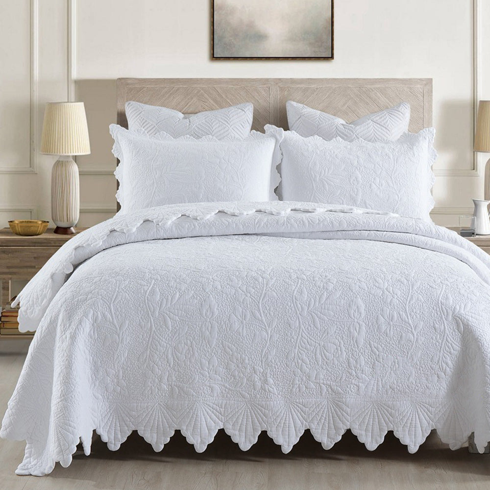 Beige Jacquard Embroider Bedding Set