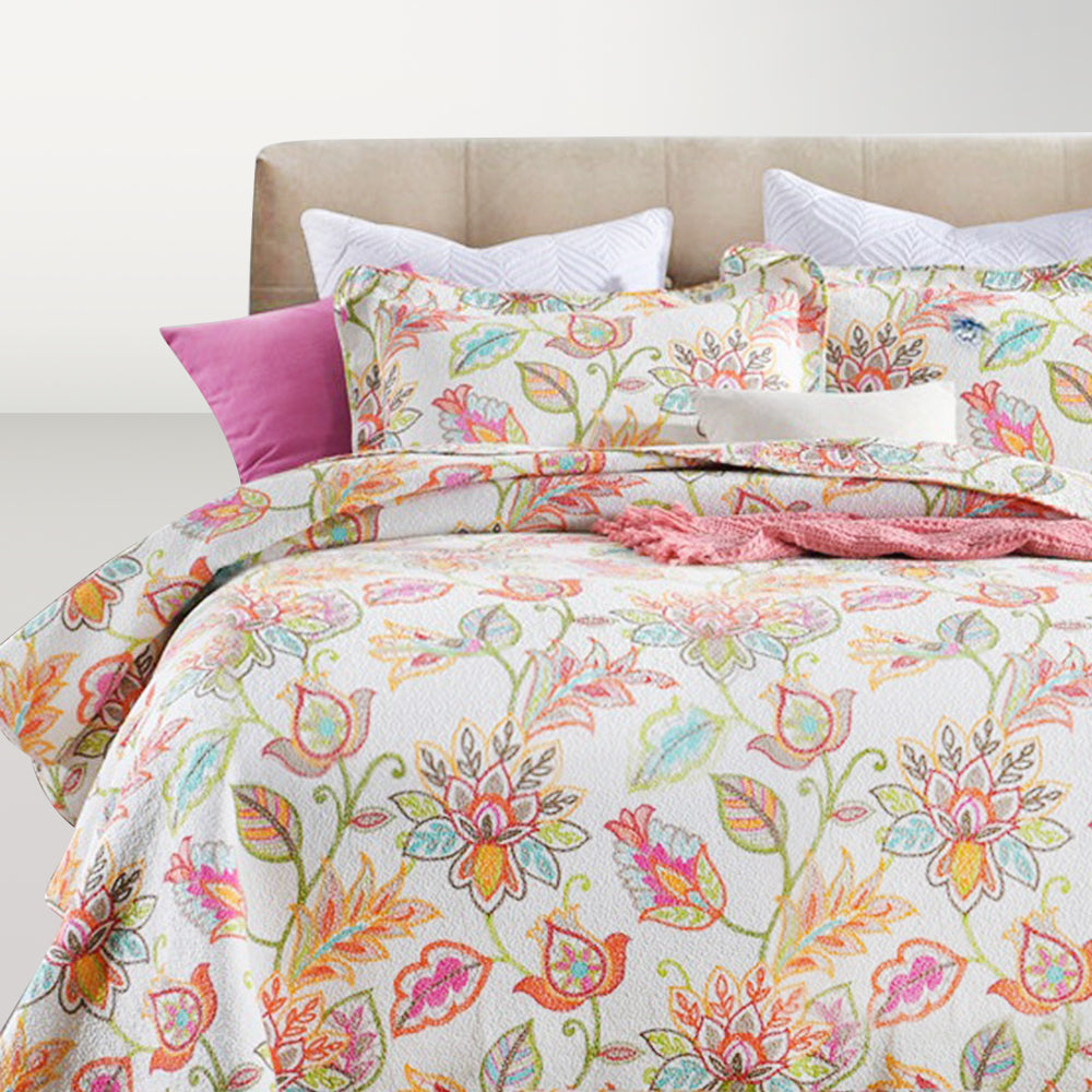 Multicolor Floral Cotton Bedding Set