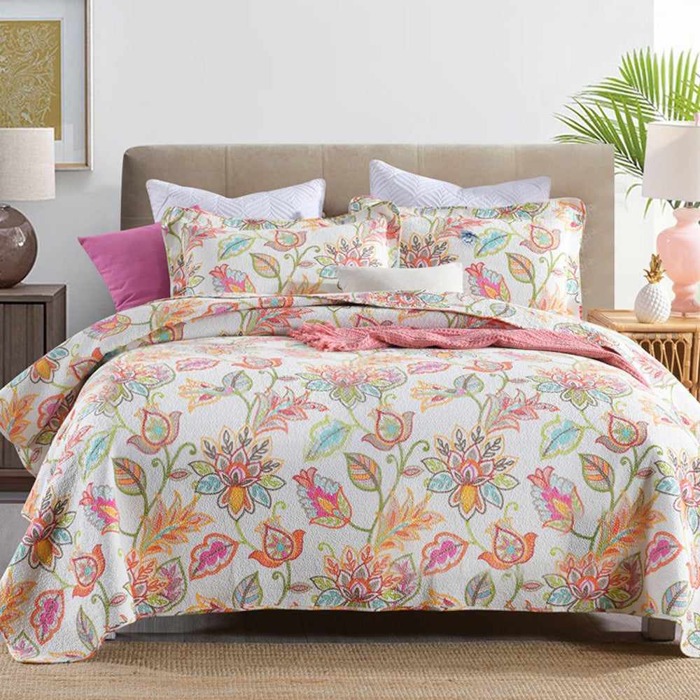Multicolor Floral Cotton Bedding Set