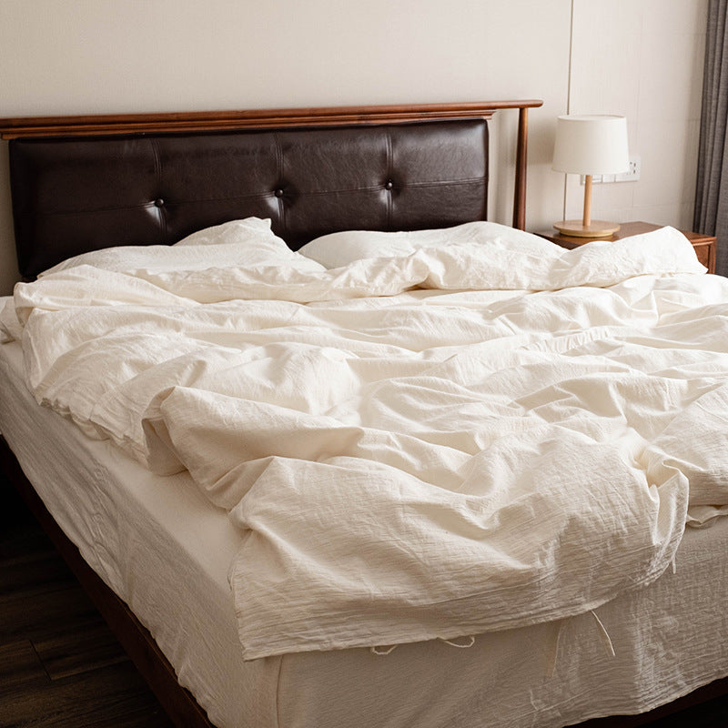 Pure Beige Stripe Bedding Set