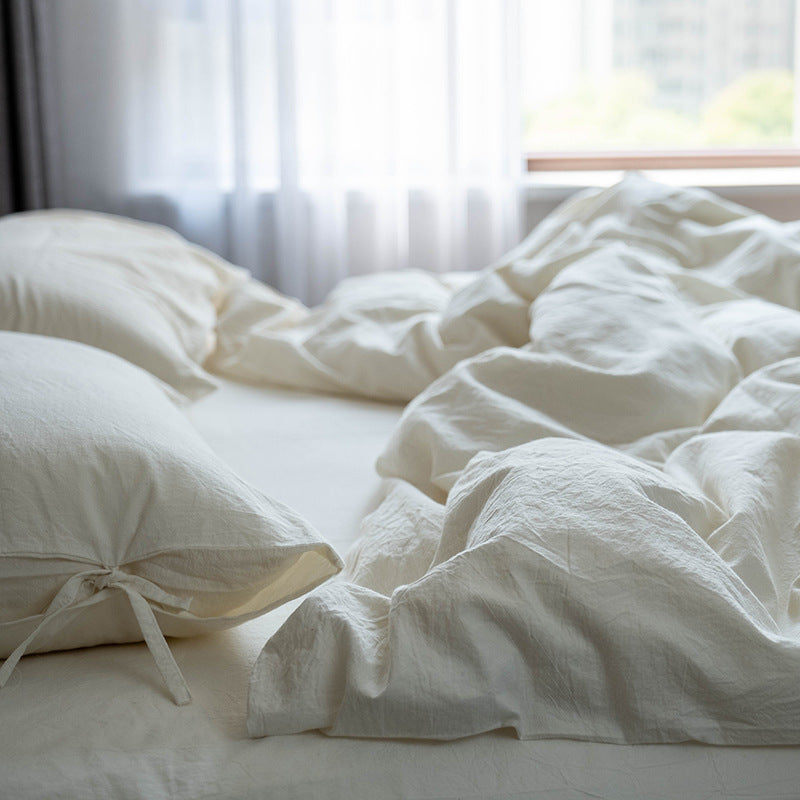 Pure Beige Stripe Bedding Set