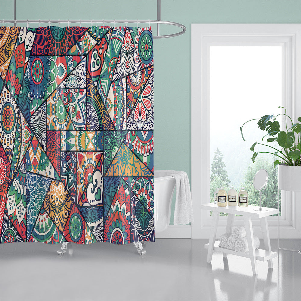 Abstract Patchwork Shower Curtain