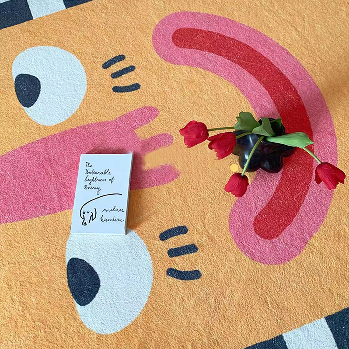 Large Smiley Face Checkered Rug