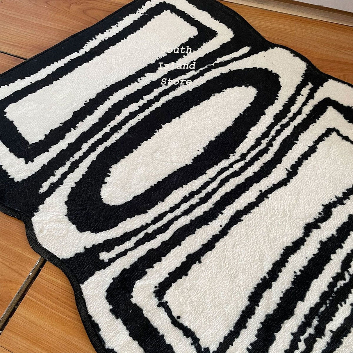 Black and White Abstract Rug