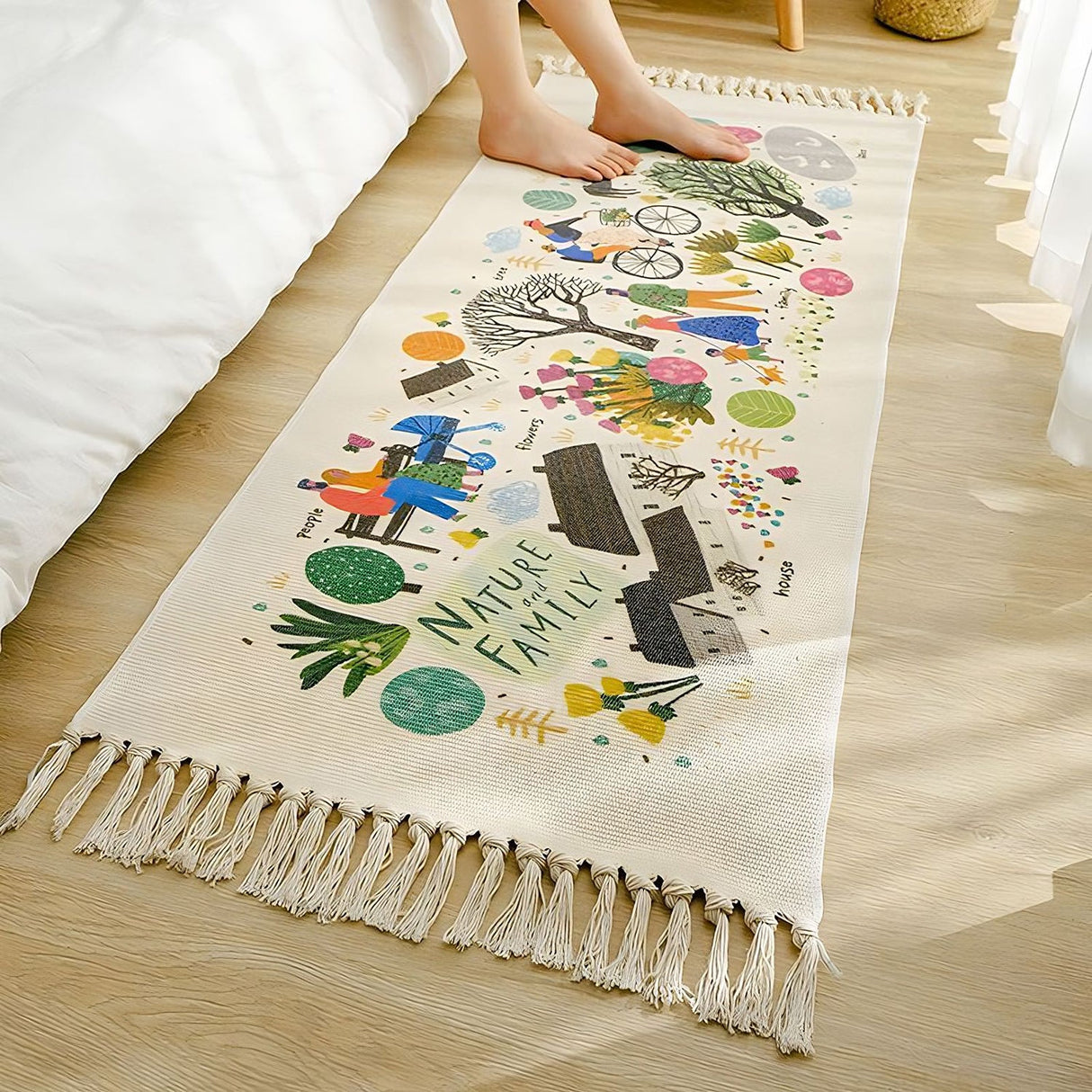 Boho Tassel Farmhouse Rugs