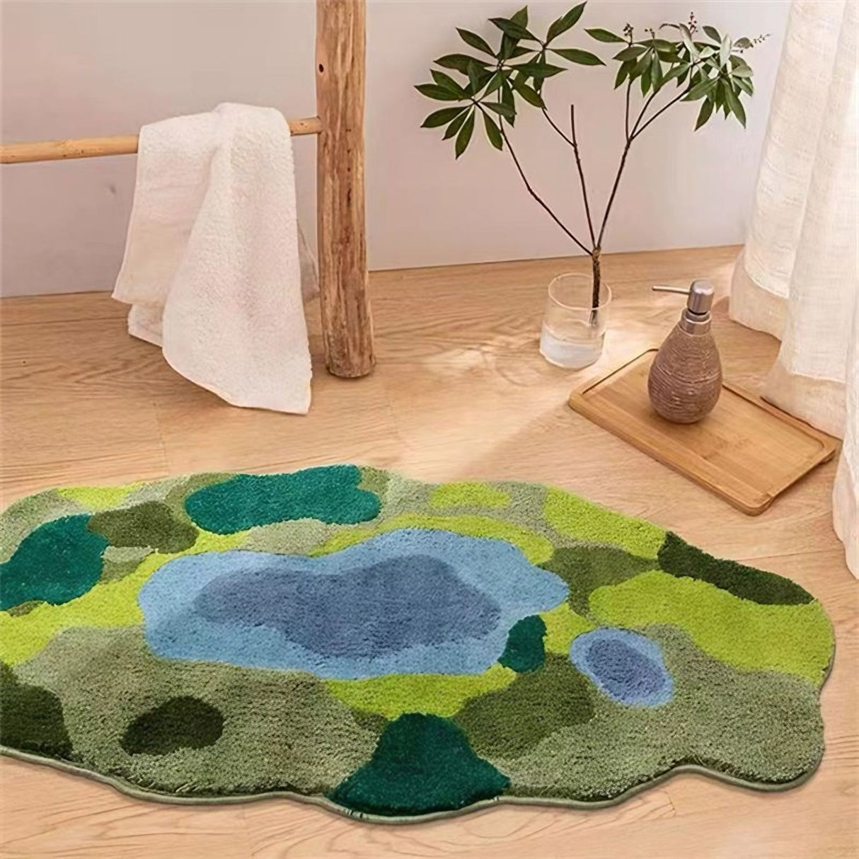 Green Moss Soft Fluffy Rug