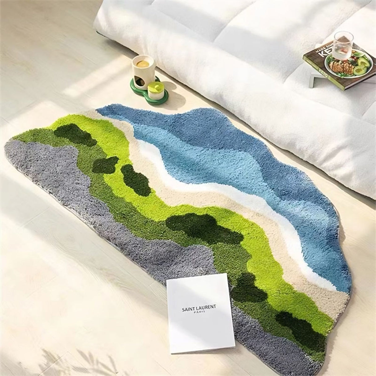 Green Moss Soft Fluffy Rug