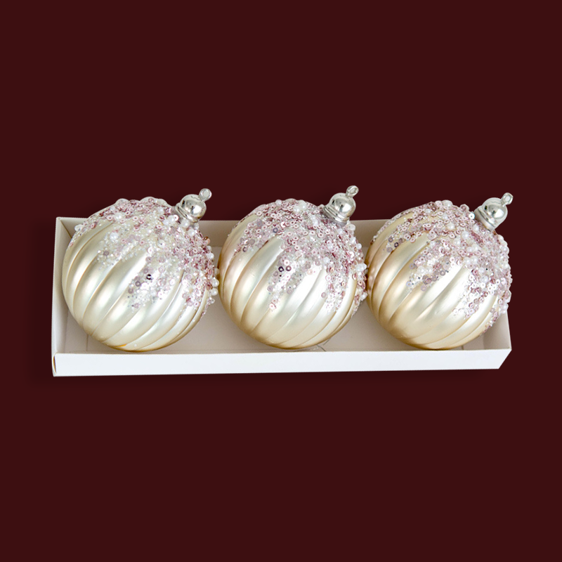 Pink And Rose Gold Christmas Ornaments