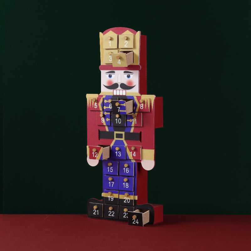 Wooden Nutcracker Christmas Advent Calendar Ornaments
