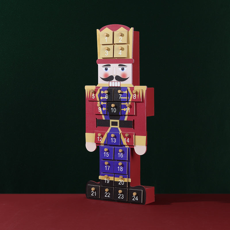 Wooden Nutcracker Christmas Advent Calendar Ornaments