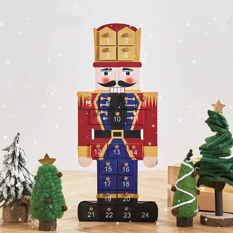 Wooden Nutcracker Christmas Advent Calendar Ornaments