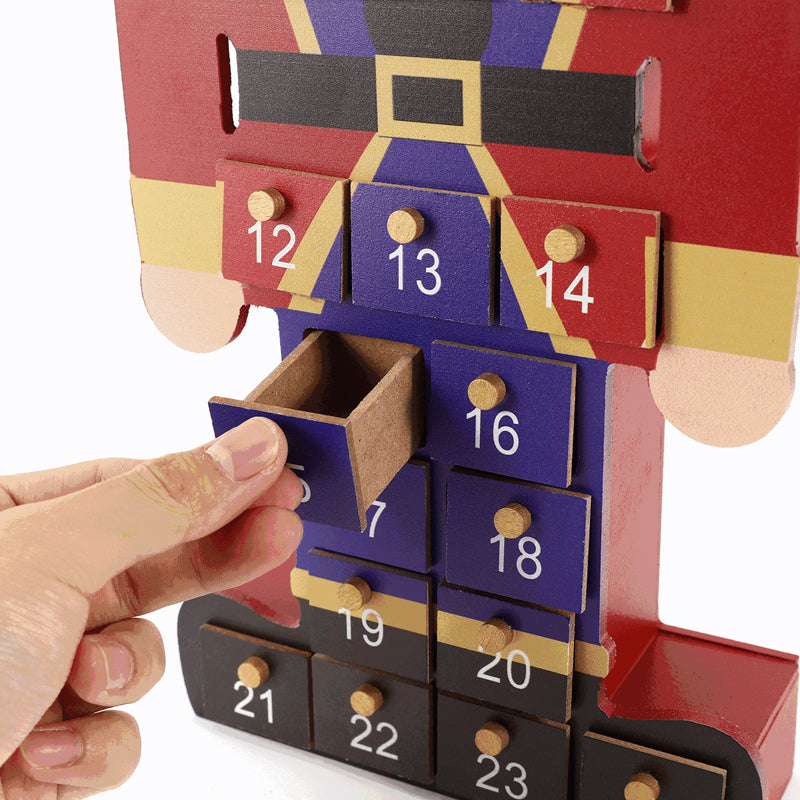 Wooden Nutcracker Christmas Advent Calendar Ornaments