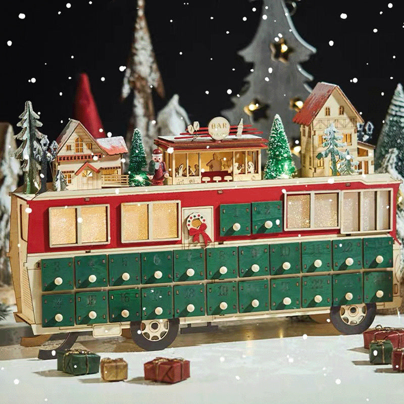 Wooden Nutcracker Christmas Advent Calendar Ornaments